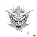 demon tengu mask  tattoo design idea