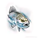 brook trout tattoo design idea