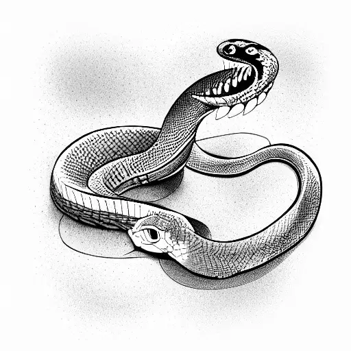 snake and birthday cake tattoo design idea