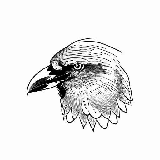 Crow on neck tattoo design idea