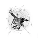 Crow on neck tattoo design idea