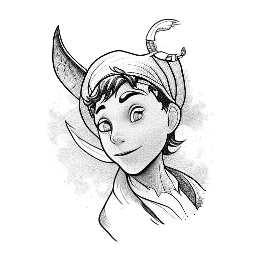 Peter Pan flying over the Latvian countryside tattoo design idea