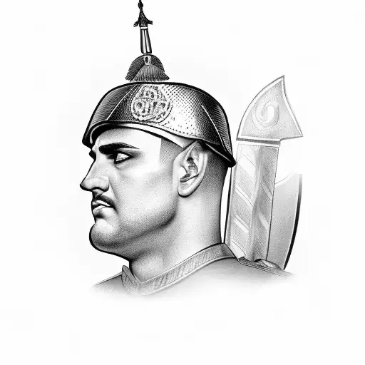 Army insignia inspired by Roman centurions tattoo design idea