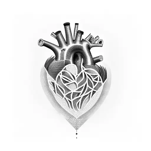 3d heart tattoo design idea