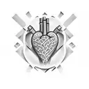3d heart tattoo design idea