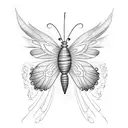 A minimalist tattoo of a butterfly with the wings made up of the names of your wife, kids, and grandkids, symbolizing their importance and influence in your life. tattoo design idea