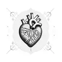 3d heart tattoo design idea
