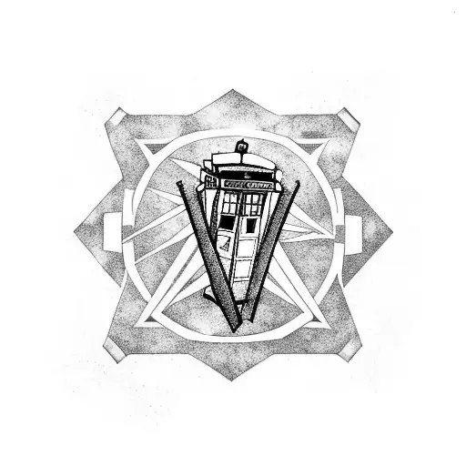 tardis in the galaxy tattoo design idea
