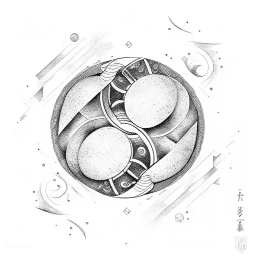 Yin and Yang and gemini and eye tattoo design idea