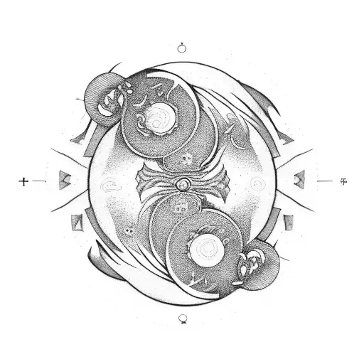 Yin and Yang and gemini tattoo design idea
