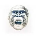 Bigfoot eating ramen  while walking  tattoo design idea