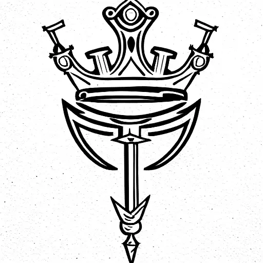 Crown, Sword, Goblet tattoo design idea