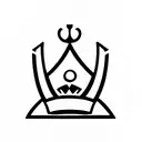 holy grail, excalibur and crown tattoo design idea