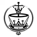 holy grail, excalibur and crown tattoo design idea