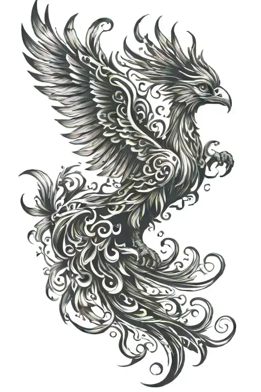 phoenix rising tribal tattoo tattoo design idea