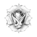 chess piece with roses incorporated into the theme tattoo design idea