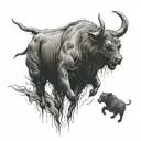 bull vs bear tattoo design idea