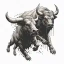 bull vs bear tattoo design idea
