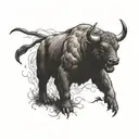 bull vs bear tattoo design idea