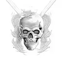 skeleton cowboy drinking beer can tattoo design idea