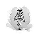 skeleton cowboy drinking beer can tattoo design idea