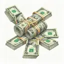 create a design featuring stack of money intertwined with symbols of friendship and family  tattoo design idea