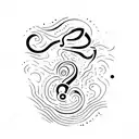 question mark with text 'waarom' tattoo design idea