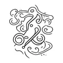 question mark with text 'waarom' tattoo design idea
