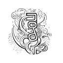 question mark with text 'waarom' tattoo design idea
