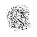question mark with text 'waarom' tattoo design idea
