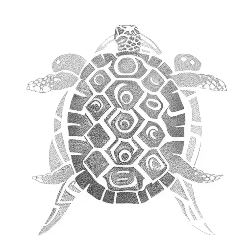 Māori arm with a turtle on the shoulder part tattoo design idea