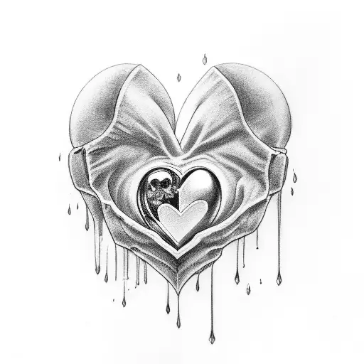Crying Heart tattoo design idea