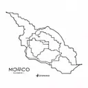 Morocco map outline tattoo tattoo design idea