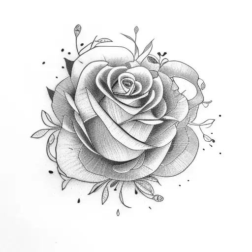 flowers representing grandparents  tattoo design idea