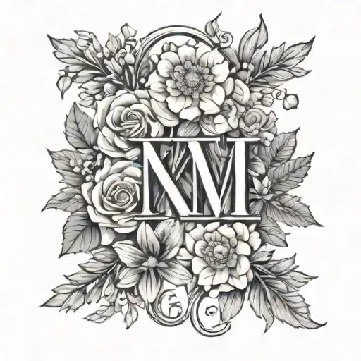 roman numerals 2009 with flowers   tattoo design idea