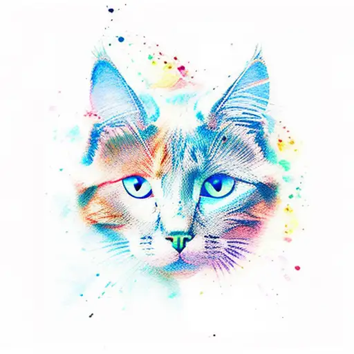 cat claws in watercolor tattoo design idea