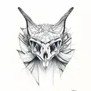 fox skull snake through out tattoo design idea