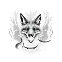 fox skull snake through out tattoo design idea