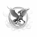 realistic griffin in flight tattoo design idea