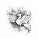 realistic griffin in flight tattoo design idea