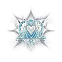 Heart ocean wave star  tattoo design idea