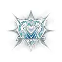 Heart ocean wave star  tattoo design idea