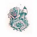 red dead redemption 2, Arthur Morgan, traditional tattoo, roses, deer,  tattoo design idea