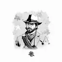 red dead redemption 2, Arthur Morgan, traditional tattoo, roses, deer,  tattoo design idea