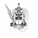Diver on Motorcycle tattoo design idea