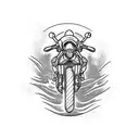 Diver on Motorcycle tattoo design idea