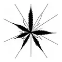 8 point star made of marijuana tattoo design idea