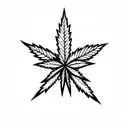 8 point star made of marijuana tattoo design idea