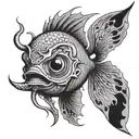 black devil fish tattoo design idea