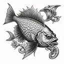 black devil fish tattoo design idea